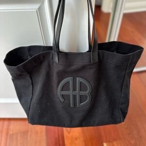 Anine Bing Black Canvas Tote Bag
